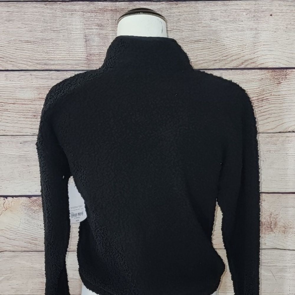 NWT Xersion Faux Fur‎ Black Half Zip Sweatshirt Size X-Small - Picture 10 of 14